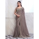 Grey Silk Contemporary Saree With Patch Border And Embroidered Work