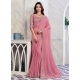 Aesthetic Pink Shimmer Designer Saree