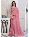 Aesthetic Pink Shimmer Designer Saree