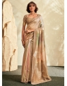 Beige Khadi Silk Contemporary Sari