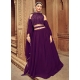 Purple Faux Georgette Lehenga Choli With Diamond, Hand And Mirror Work