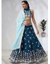 Georgette A - Line Lehenga Choli With Cut Embroidered And Thread Work