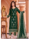 Green Rayon Foil Print Work Trendy Suit For Ceremonial