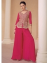 Chinon Readymade Salwar Suit In Pink