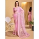 Pink Embroidered Work Silk Trendy Saree