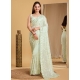 Sequins Work Organza Trendy Saree In Sea Green