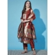 Cotton Silk Salwar Suit In Maroon