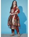 Cotton Silk Salwar Suit In Maroon