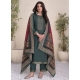 Grey Satin Salwar Suit With Digital Print And Embroidered Work For Women