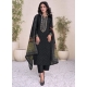 Black Satin Salwar Suit With Digital Print And Embroidered Work For Ceremonial