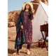 Digital Print And Embroidered Work Cotton Lawn Salwar Suit In Wine
