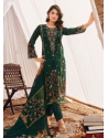 Green Cotton Lawn Salwar Suit With Digital Print And Embroidered Work For Women