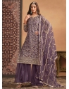 Net Salwar Suit In Purple