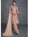 Pink Embroidered Work Organza Trendy Suit