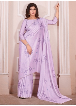 Georgette Satin Trendy Saree With Cut And Digital Print Work