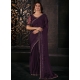 Patch Border Embroidered And Sequins Work Chiffon Satin Classic Sari In Purple