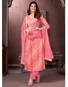 Pink Rayon Print Work Salwar Suit