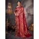 Woven Work Kanjivaram Silk Classic Sari In Maroon For Ceremonial