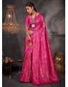 Pink Kanjivaram Silk Woven Work Trendy Saree For Women