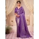 Purple Kanjivaram Silk Contemporary Sari With Woven Work For Ceremonial