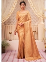 Gold Kanjivaram Silk Woven Work Contemporary Sari For Women