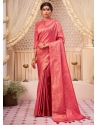 Pink Kanjivaram Silk Woven Work Classic Saree
