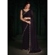 Purple Velvet Patch And Zircon Work Chiffon Satin Contemporary Sari