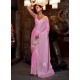 Satin Silk Classic Saree In Pink