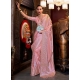 Pink Satin Silk Trendy Saree