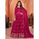 Hot Pink Art Silk Trendy Suit With Embroidered Work For Women