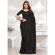 Black Georgette Trendy Saree With Embroidered And Resham Work