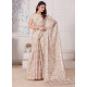 Off White Organza Classic Sari With Cut And Digital Print Work For Women
