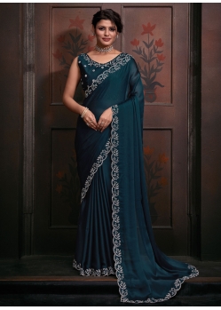 Chiffon Contemporary Sari With Zircon Work