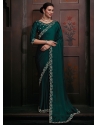 Green Chiffon Trendy Saree With Zircon Work