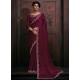 Wine Chiffon Contemporary Sari