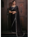 Black Zircon Work Chiffon Classic Sari