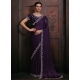 Purple Chiffon Trendy Saree With Zircon Work