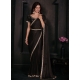 Georgette Satin Classic Sari With Patch Border And Zircon Work