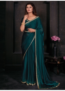 Rama Georgette Satin Trendy Saree