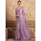 Lavender Satin Silk Patch Border Embroidered And Sequins Work Trendy Saree For Engagement