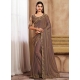 Brown Patch Border Embroidered And Sequins Work Silk Trendy Saree