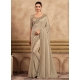 Patch Border Embroidered And Sequins Work Silk Trendy Saree In Beige For Engagement