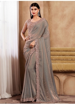Silk Contemporary Saree In Grey