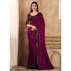 Patch Border Embroidered And Sequins Work Silk Classic Sari In Wine For Engagement