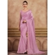 Pink Silk Patch Border Embroidered And Sequins Work Classic Sari For Women