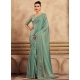 Sea Green Silk Patch Border Embroidered And Sequins Work Trendy Saree For Engagement