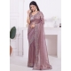 Purple Organza Zircon Work Classic Saree For Engagement