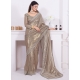 Beige Organza Zircon Work Trendy Saree For Engagement