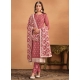 Pink Faux Georgette Salwar Suit With Embroidered Work