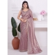 Zircon Work Organza Contemporary Sari In Purple